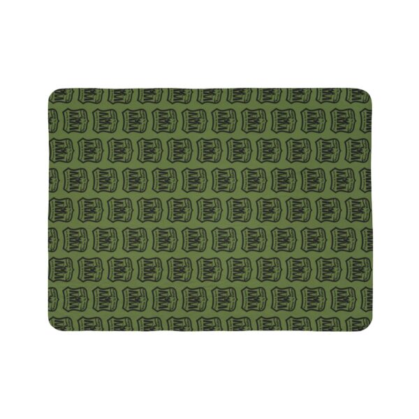 Fleece Sherpa Blanket Military Green - Image 6