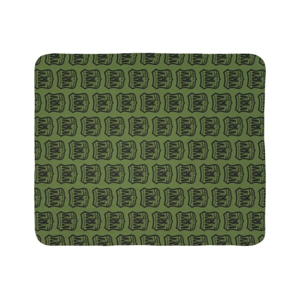 Fleece Sherpa Blanket Military Green - Image 2