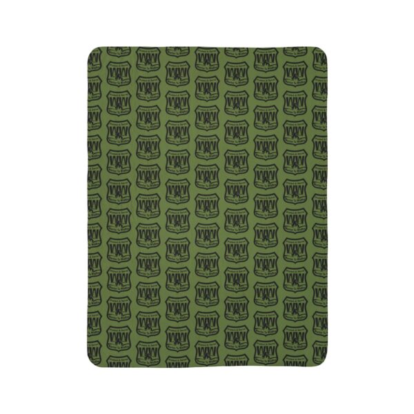 Fleece Sherpa Blanket Military Green - Image 5